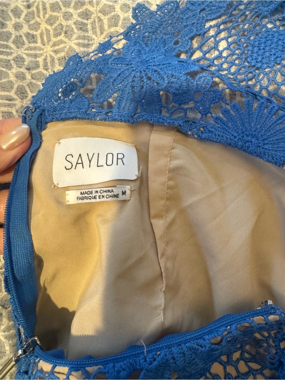 SAYLOR Blue Lace Darian Tank Mini Dress - Picture 6 of 9